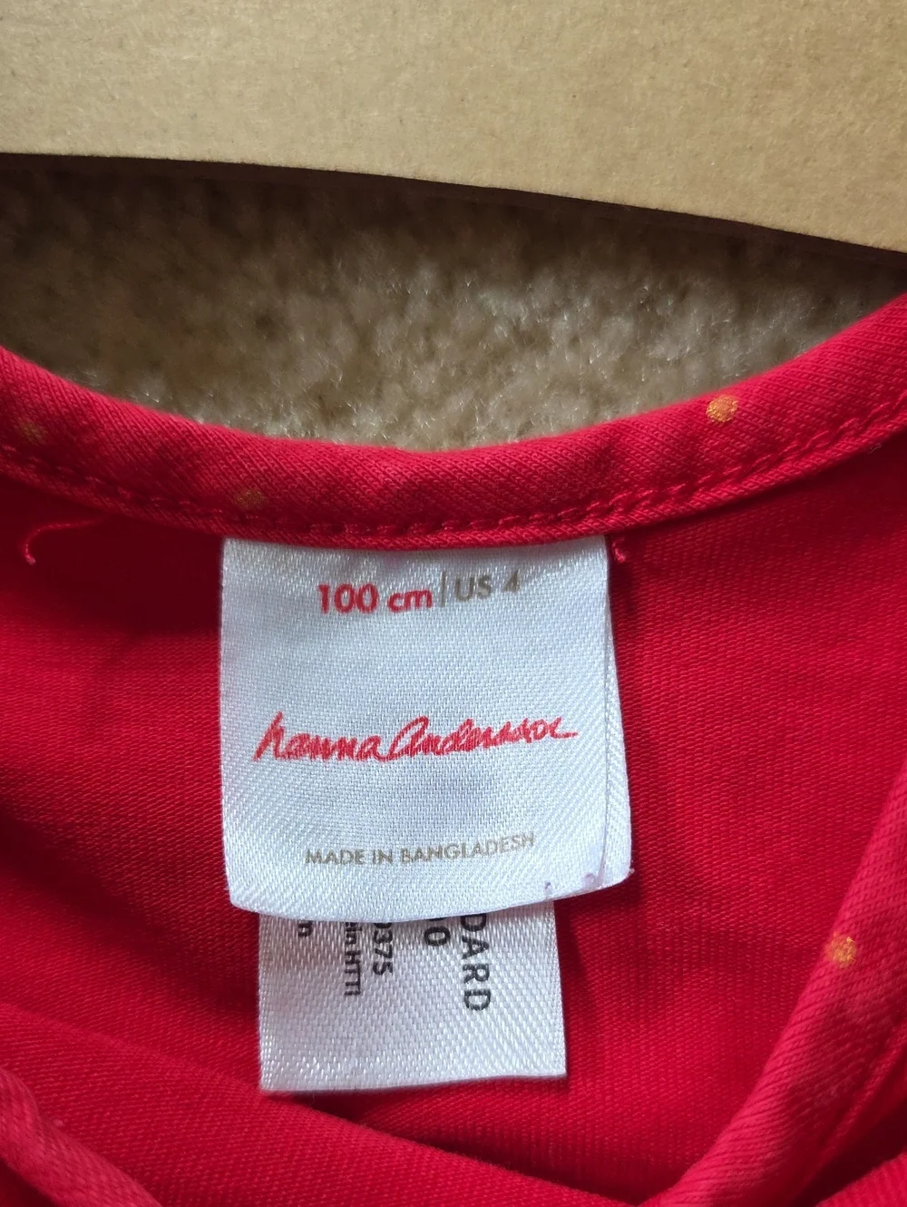 Hanna Andersson Red Tulle Party Dress with Gold Trim 4T